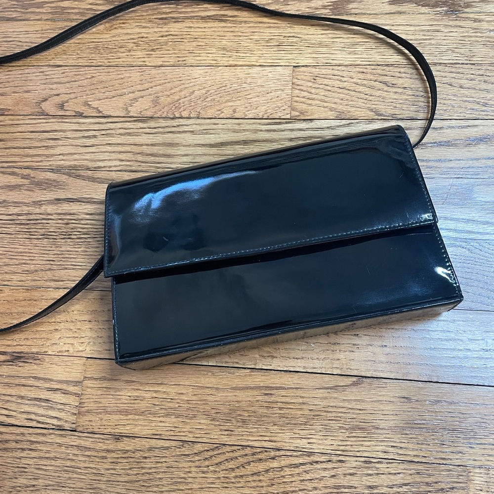 Vintage Nordstrom Black Patent Leather Evening Bag